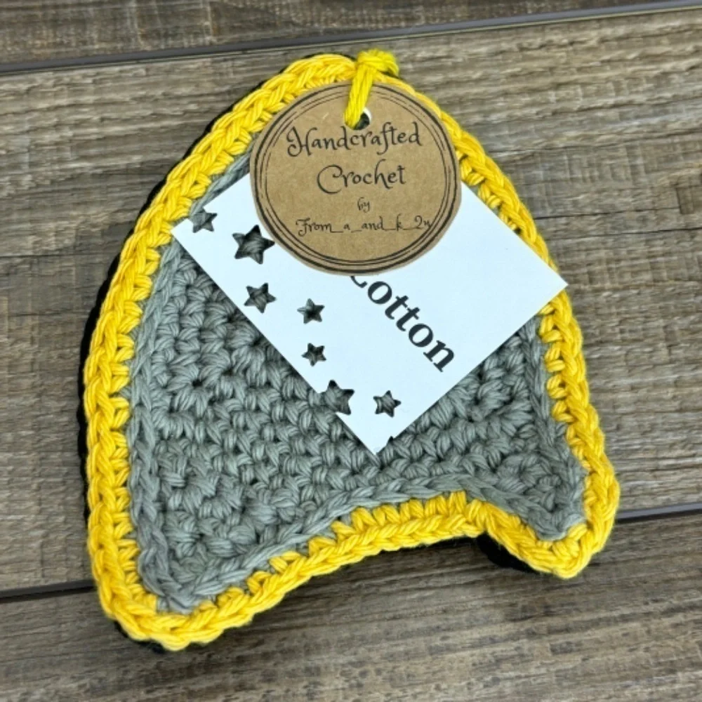 Coasters Star Trek Com Badge Shape Set of 2 Handcrafted Crochet by Seller Cotton